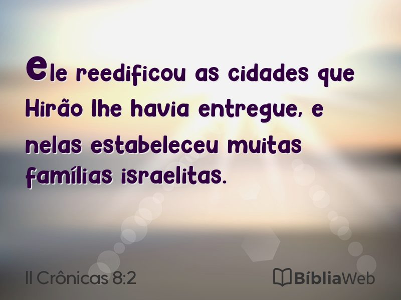 II Crônicas 8:2 em imagem para compartilhar