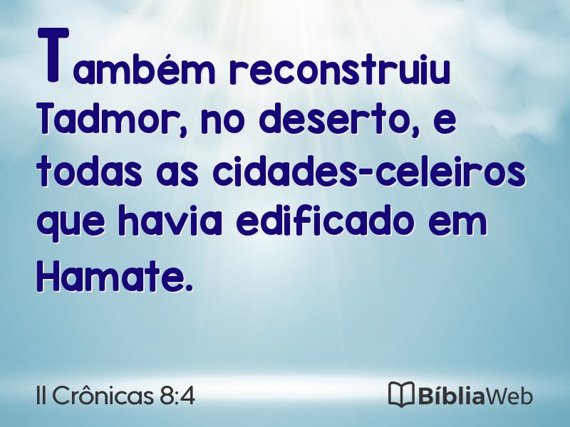 II Crônicas 8:4 em imagem para compartilhar