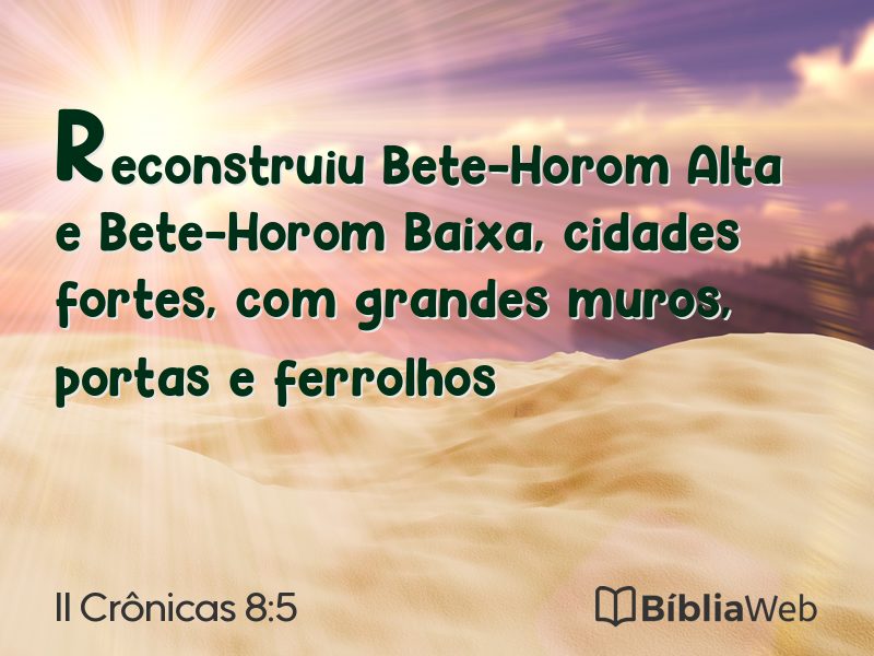 II Crônicas 8:5 em imagem para compartilhar