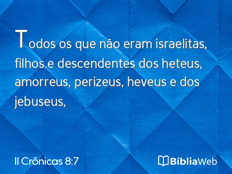 II Crônicas 8:7 em imagem para compartilhar