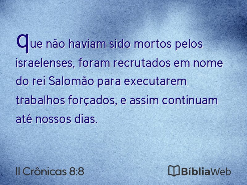 II Crônicas 8:8 em imagem para compartilhar