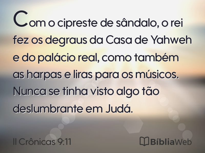 II Crônicas 9:11 em imagem para compartilhar