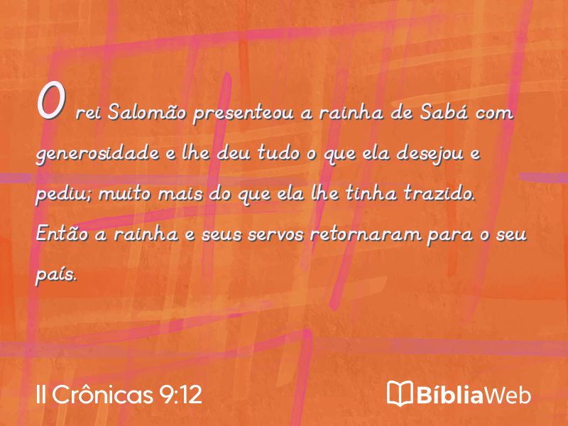 II Crônicas 9:12 em imagem para compartilhar
