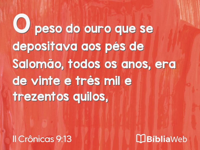II Crônicas 9:13 em imagem para compartilhar