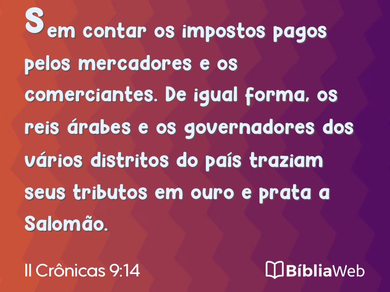 II Crônicas 9:14 em imagem para compartilhar