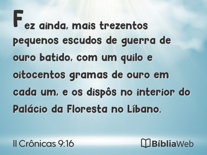 II Crônicas 9:16 em imagem para compartilhar