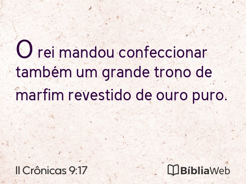 II Crônicas 9:17 em imagem para compartilhar