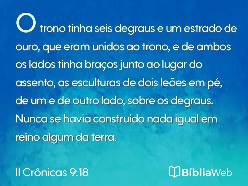 II Crônicas 9:18 em imagem para compartilhar