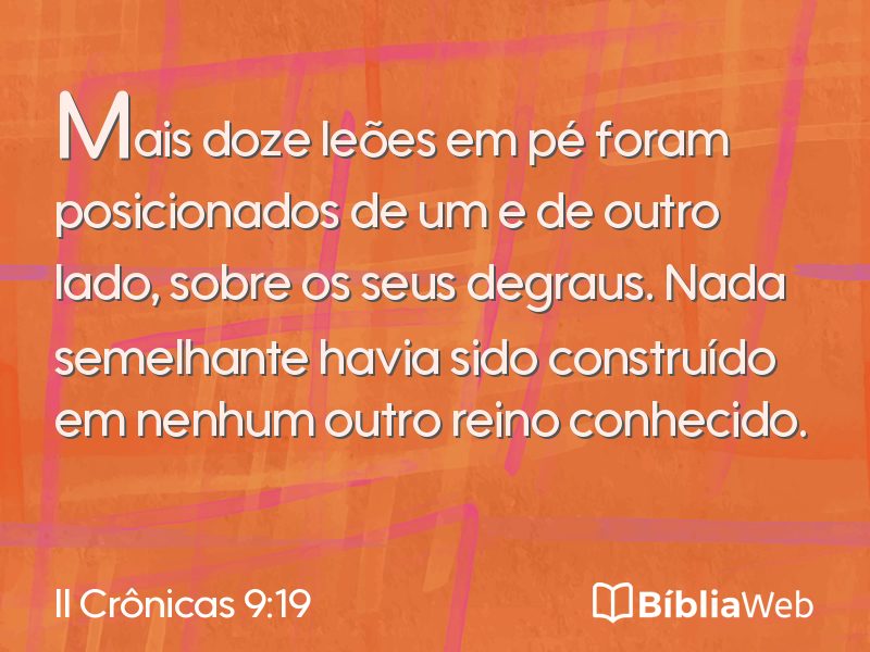 II Crônicas 9:19 em imagem para compartilhar