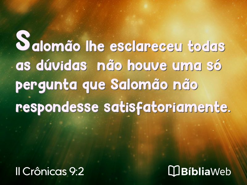 II Crônicas 9:2 em imagem para compartilhar