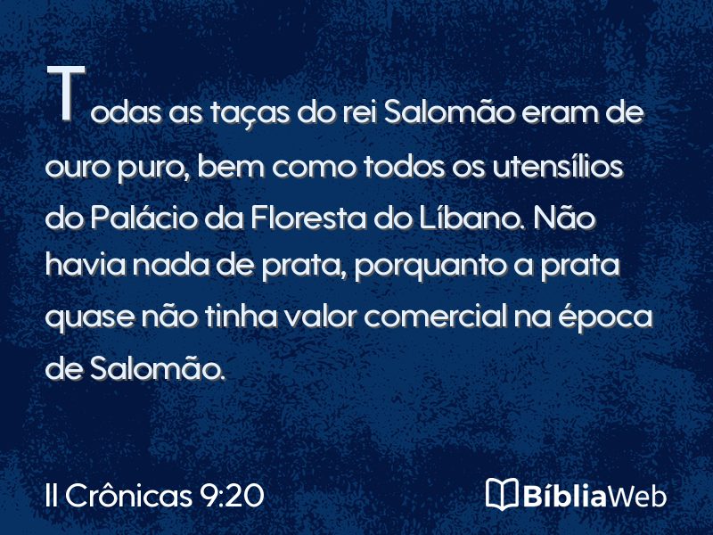 II Crônicas 9:20 em imagem para compartilhar