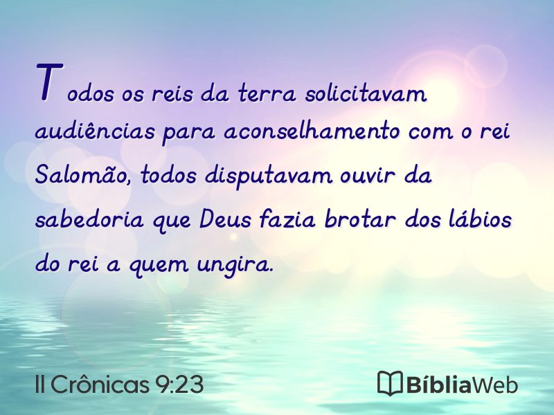 II Crônicas 9:23 em imagem para compartilhar