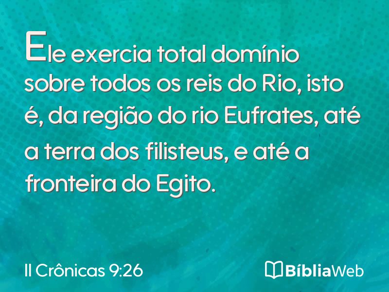 II Crônicas 9:26 em imagem para compartilhar