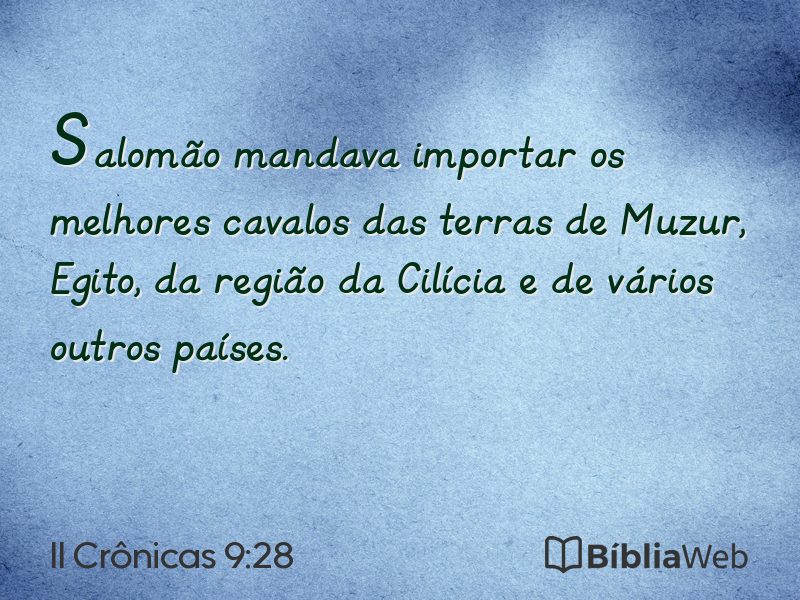 II Crônicas 9:28 em imagem para compartilhar