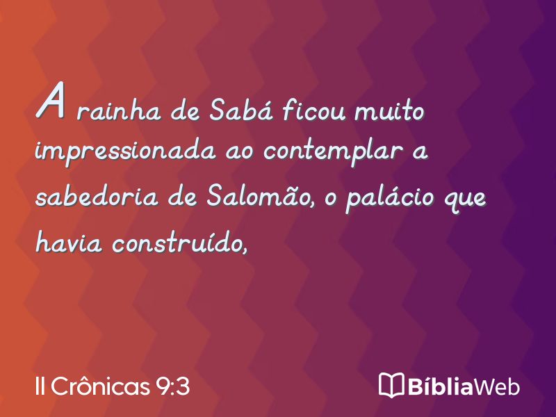 II Crônicas 9:3 em imagem para compartilhar
