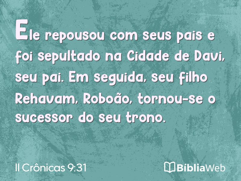 II Crônicas 9:31 em imagem para compartilhar