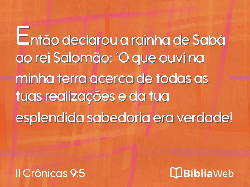 II Crônicas 9:5 em imagem para compartilhar