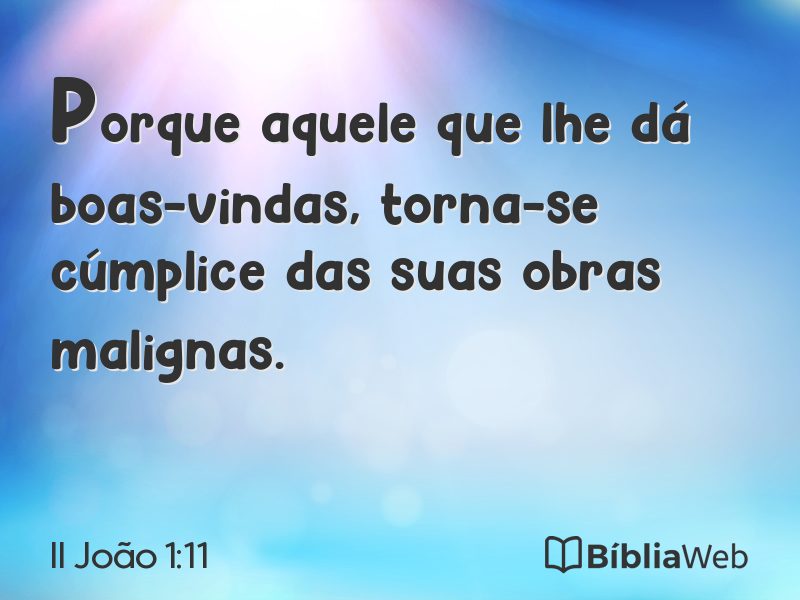 II João 1:11 em imagem para compartilhar