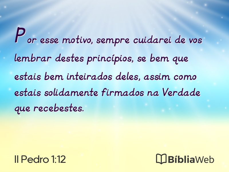 II Pedro 1:12 em imagem para compartilhar