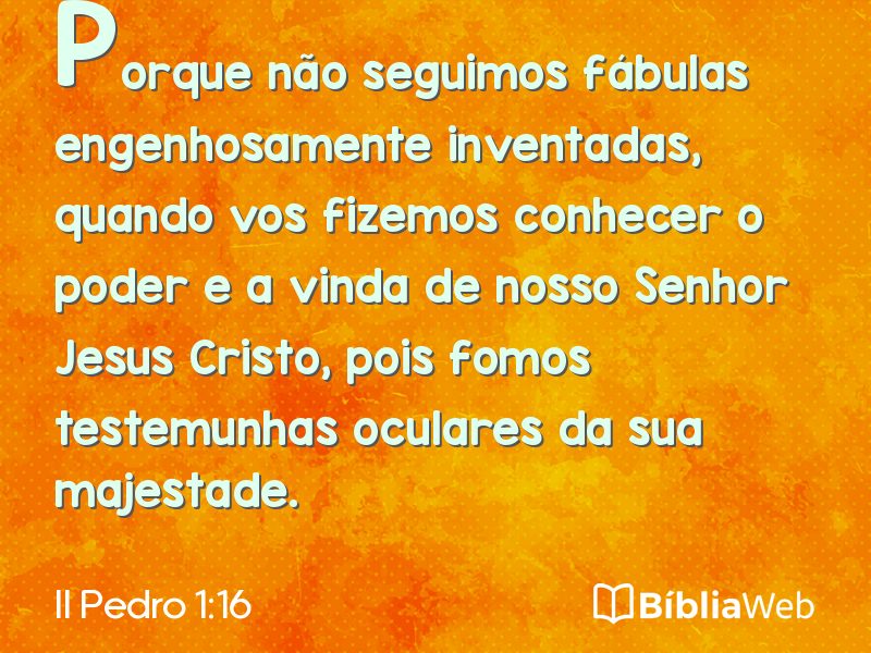 II Pedro 1:16 em imagem para compartilhar