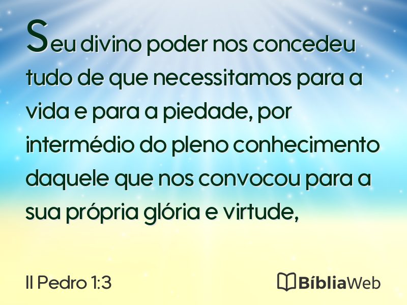 II Pedro 1:3 em imagem para compartilhar