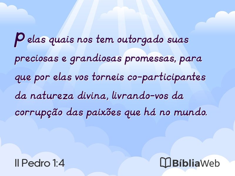II Pedro 1:4 em imagem para compartilhar