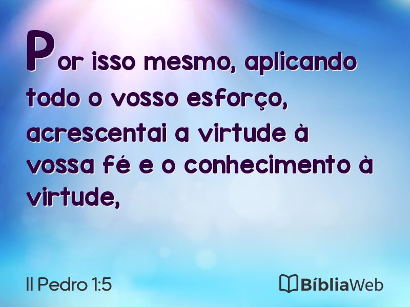 II Pedro 1:5 em imagem para compartilhar