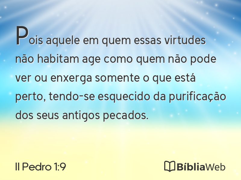 II Pedro 1:9 em imagem para compartilhar