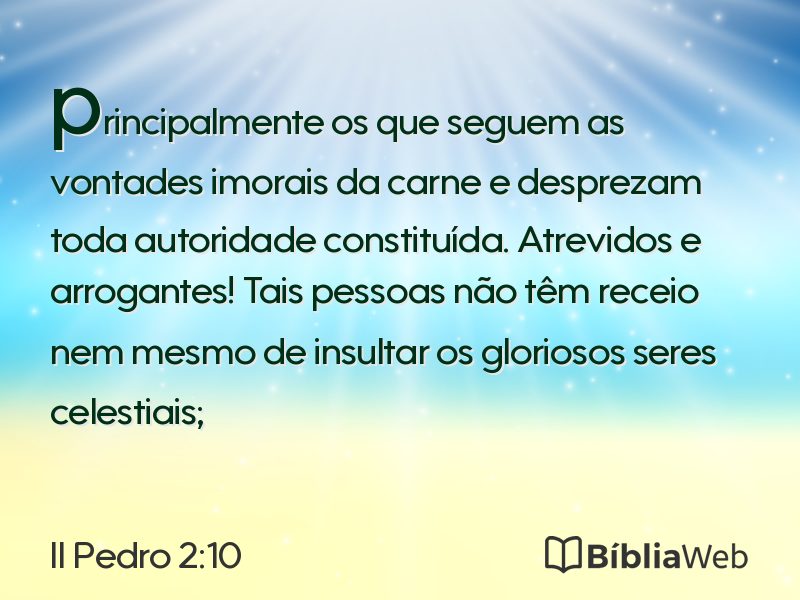 II Pedro 2:10 em imagem para compartilhar
