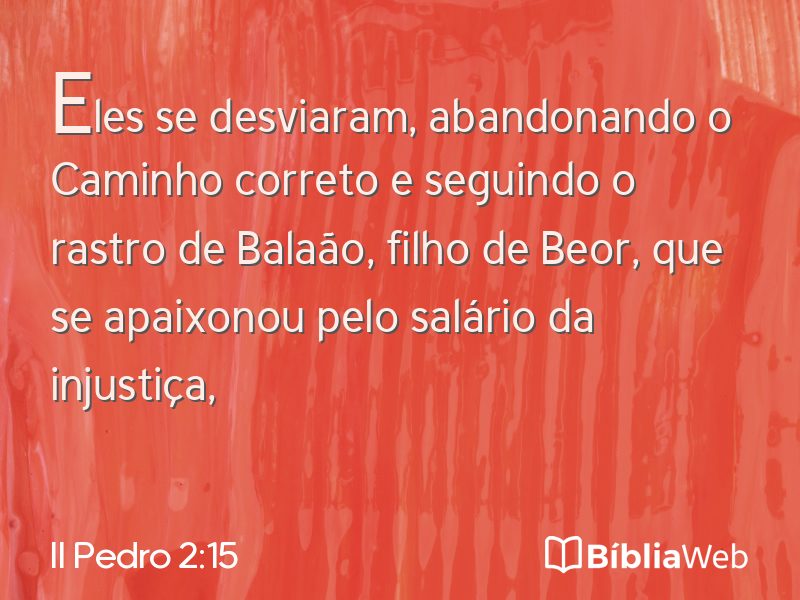 II Pedro 2:15 em imagem para compartilhar