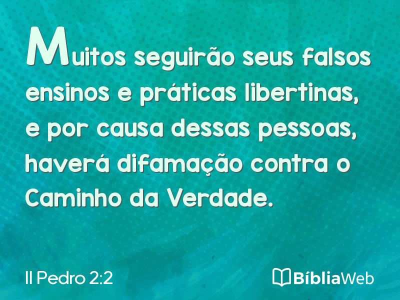 II Pedro 2:2 em imagem para compartilhar