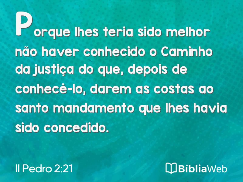 II Pedro 2:21 em imagem para compartilhar
