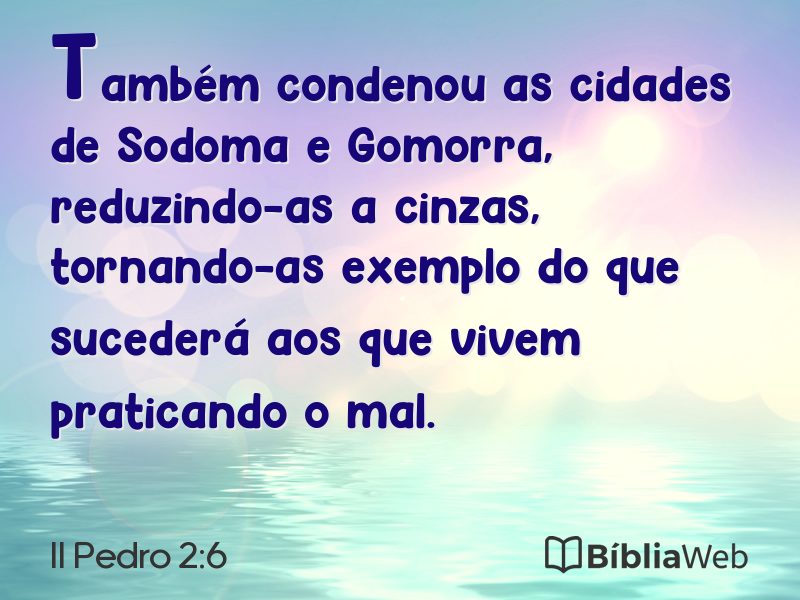 II Pedro 2:6 em imagem para compartilhar