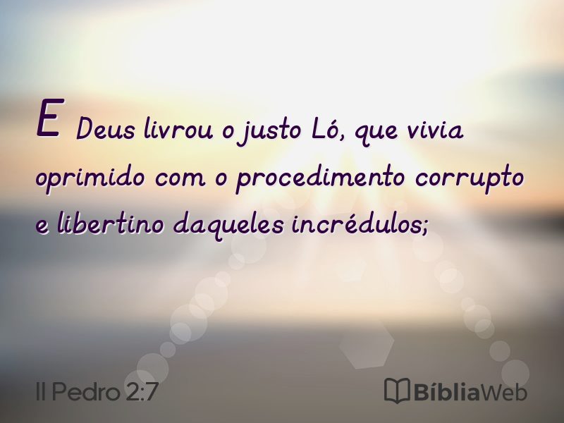 II Pedro 2:7 em imagem para compartilhar