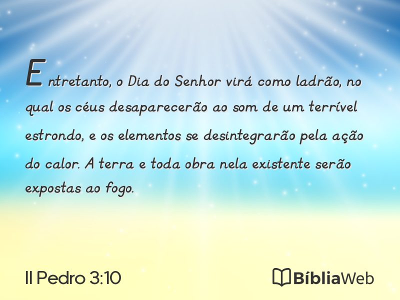 II Pedro 3:10 em imagem para compartilhar