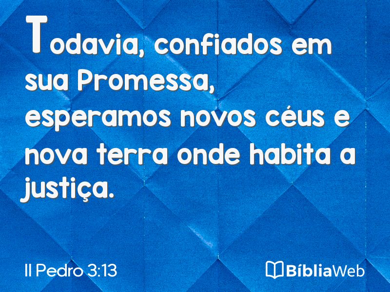 II Pedro 3:13 em imagem para compartilhar