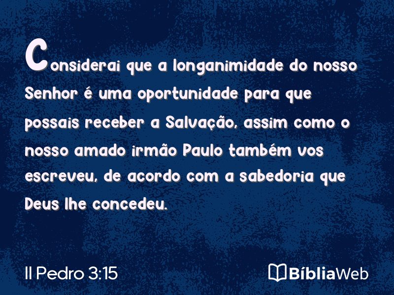 II Pedro 3:15 em imagem para compartilhar