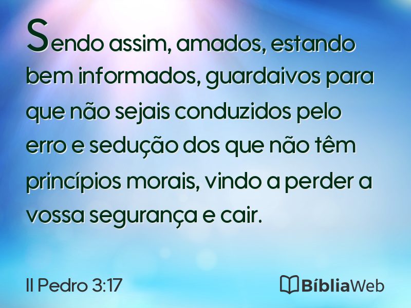 II Pedro 3:17 em imagem para compartilhar
