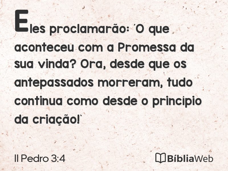 II Pedro 3:4 em imagem para compartilhar