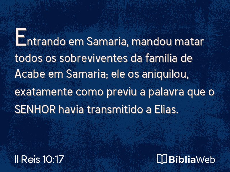 II Reis 10:17 em imagem para compartilhar