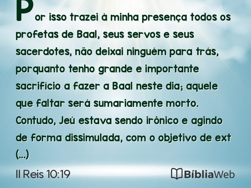 II Reis 10:19 em imagem para compartilhar