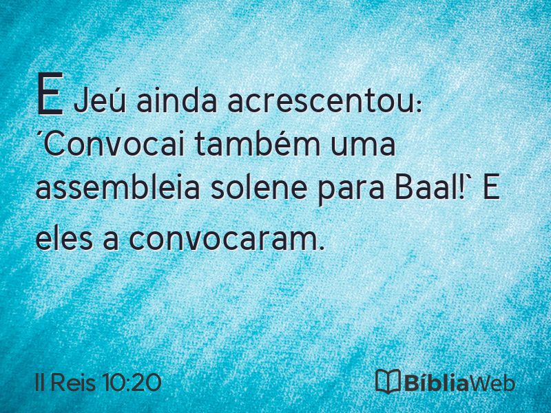 II Reis 10:20 em imagem para compartilhar