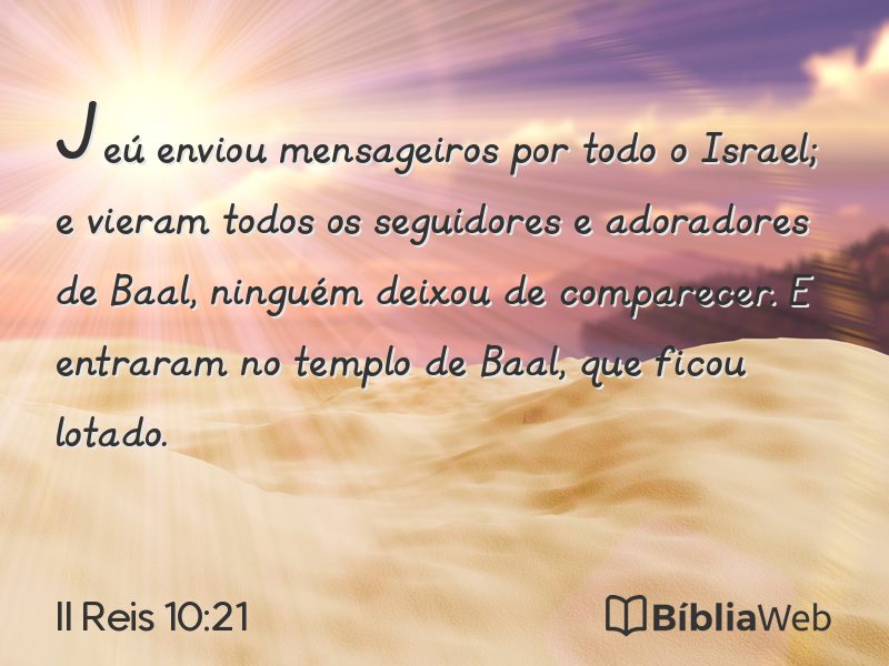 II Reis 10:21 em imagem para compartilhar