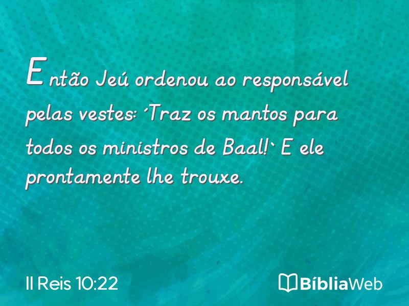 II Reis 10:22 em imagem para compartilhar