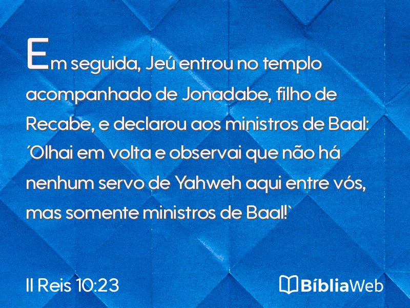 II Reis 10:23 em imagem para compartilhar