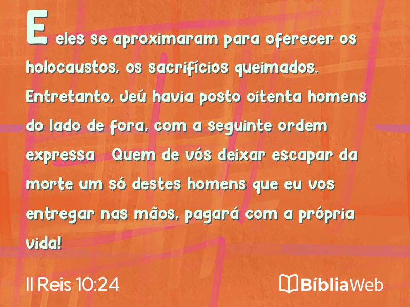 II Reis 10:24 em imagem para compartilhar