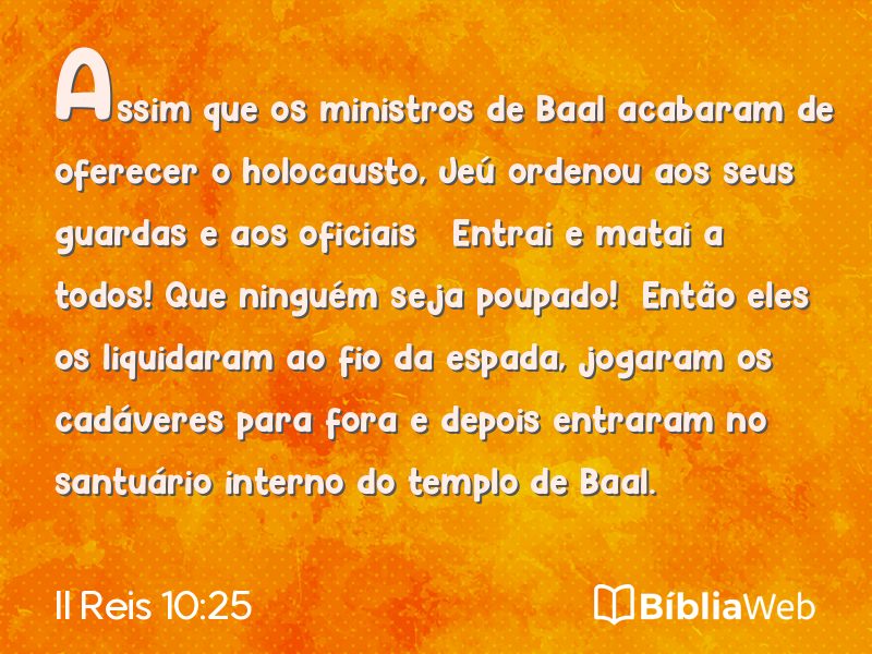 II Reis 10:25 em imagem para compartilhar