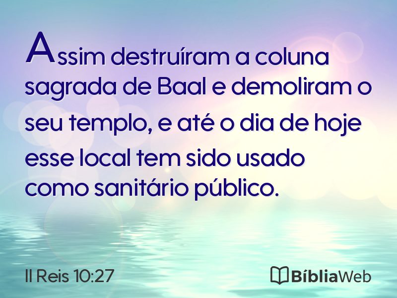II Reis 10:27 em imagem para compartilhar