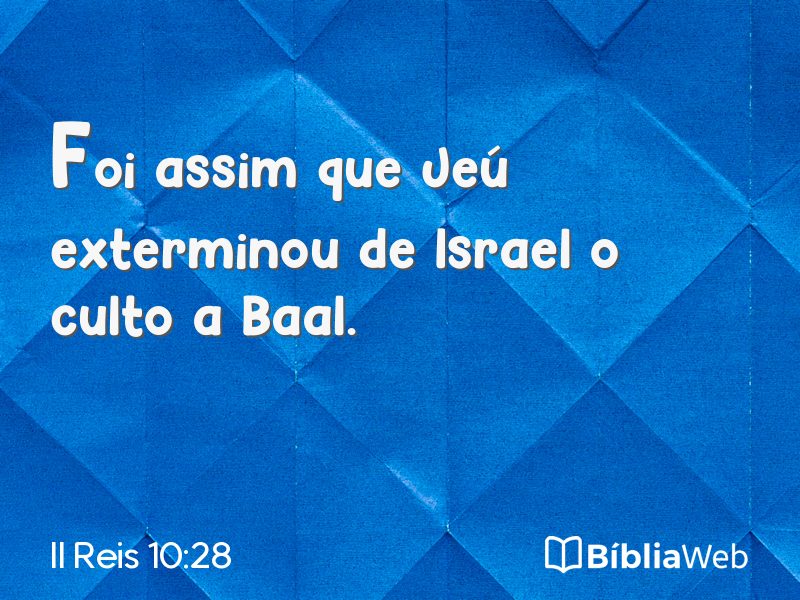 II Reis 10:28 em imagem para compartilhar