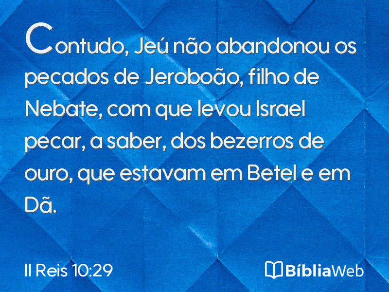 II Reis 10:29 em imagem para compartilhar